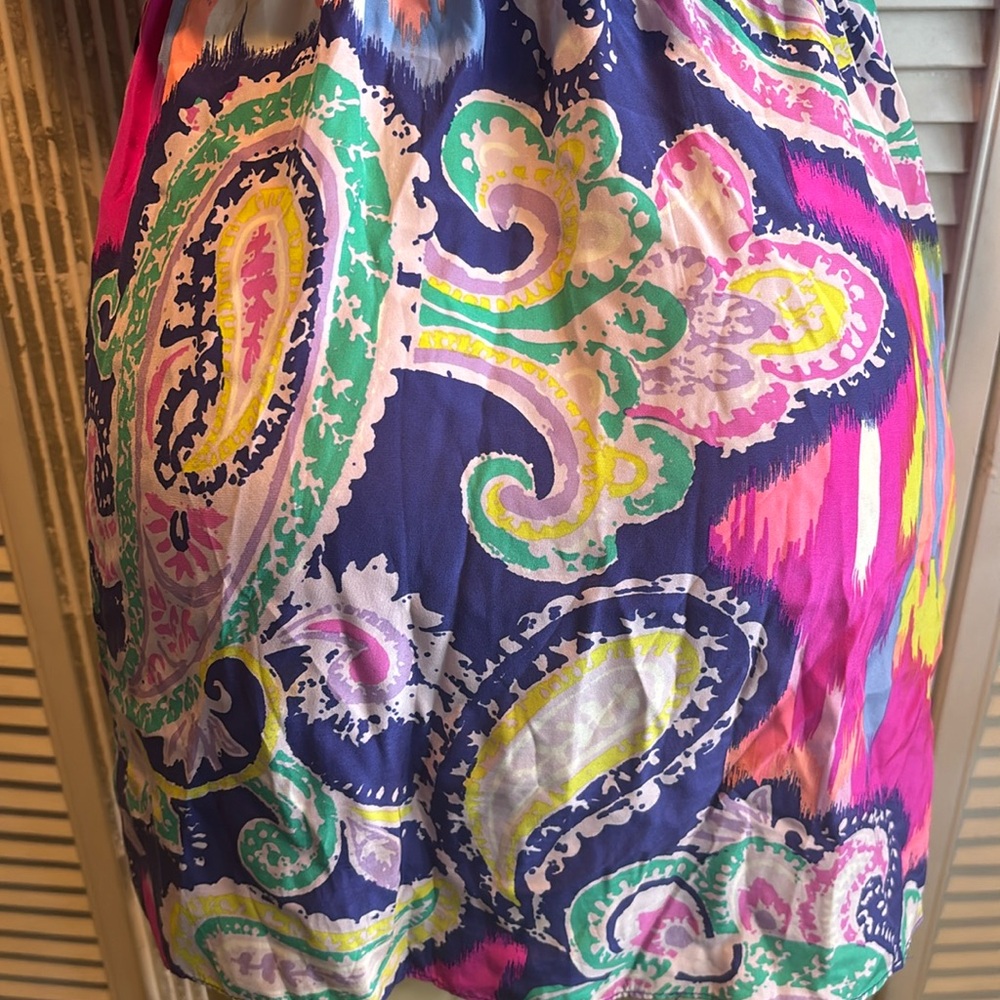 Alice & Trixie silk ruffle racer back mini dress size M Colorful - Picture 5 of 6